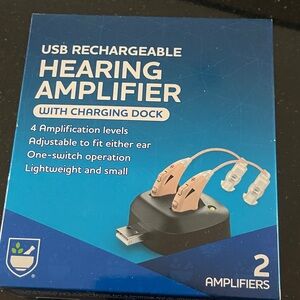 USB Rechargeable Hearing Amplifier with Charging Dock